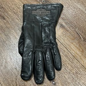Harley Davidson black leather gloves LEFT only large size